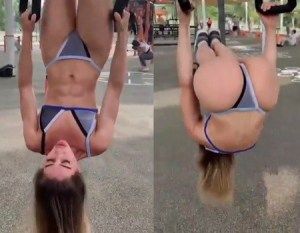 Só mais uma gotosa fazendo exercícios na rua