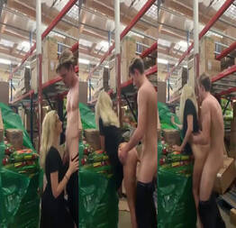 Casal amador dando uma rapidinha dentro do supermercado